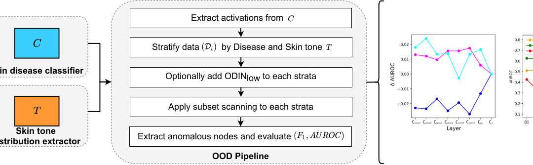 Kim, H., Tadesse, G.A., Cintas, C., Speakman, S. and Varshney, K., 2022. Out-of-Distribution Detection in Dermatology using Input Perturbation and Subset Scanning.
